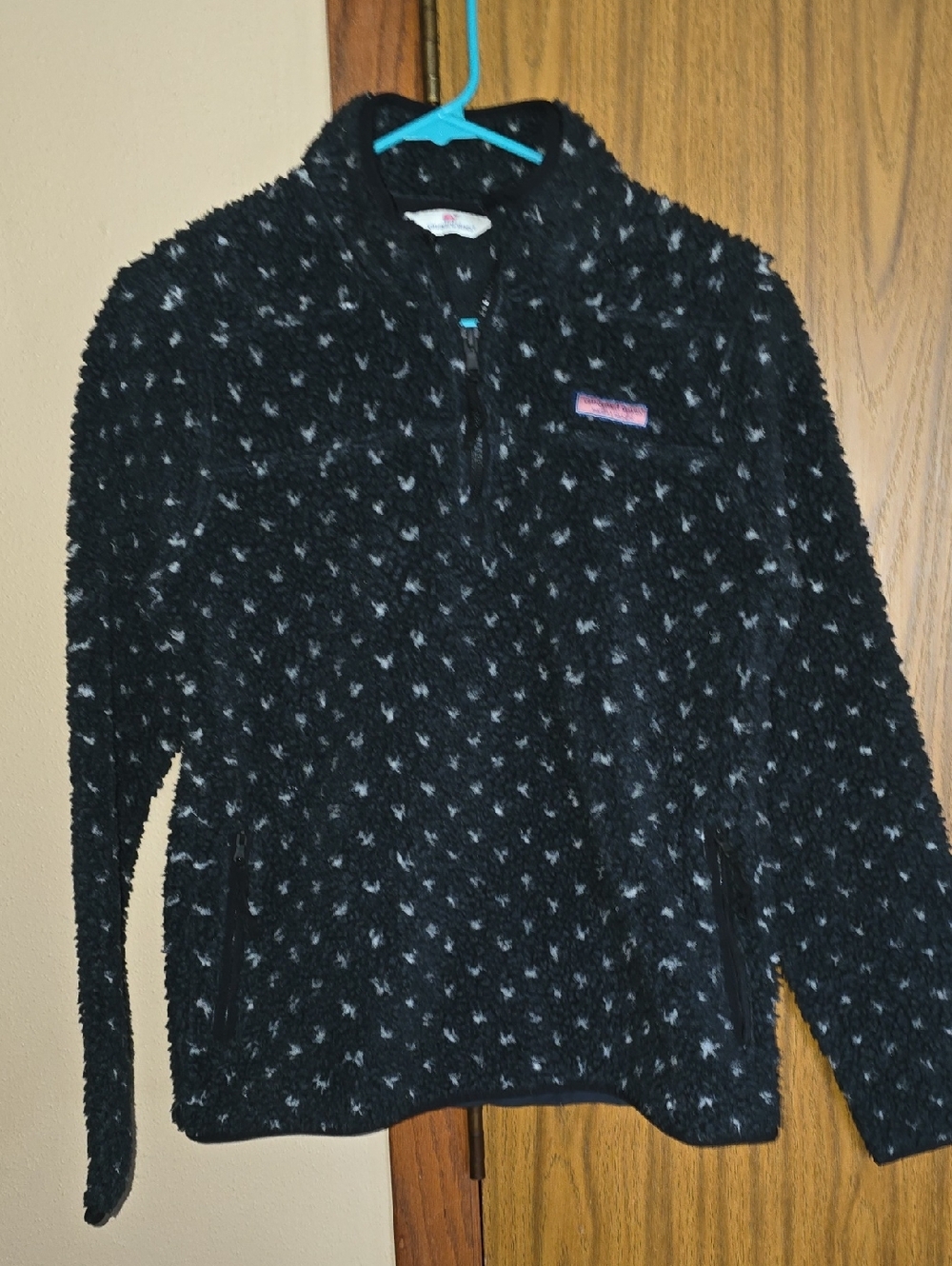 Vineyard Vines Black & Gray Sherpa Half-Zip Pullover